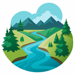 Fototapeta premium river land