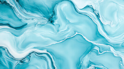 Obraz premium A beautiful fluid abstract design featuring shades of blue and white, creating a serene and tranquil atmosphere on a plain background.