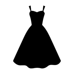 short gown party wedding dress vector silhouette woman fashion girl dress icon sign symbol illustration