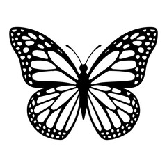 Fototapeta premium Intricate Butterfly Silhouette Icon vector symbol