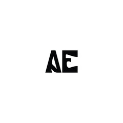 Obraz premium AE monogram logo design letter text name symbol monochrome logotype alphabet character simple logo