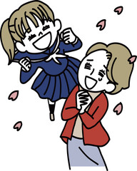 親子で勝ち取った合格おめでとう