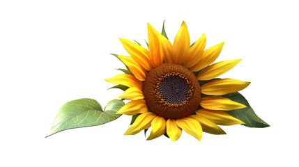 A vibrant sunflower isolated on transparent background