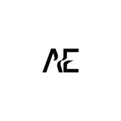 Obraz premium AE monogram logo design letter text name symbol monochrome logotype alphabet character simple logo