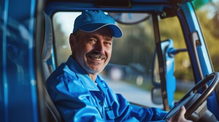 Naklejka premium Smiling Truck Driver