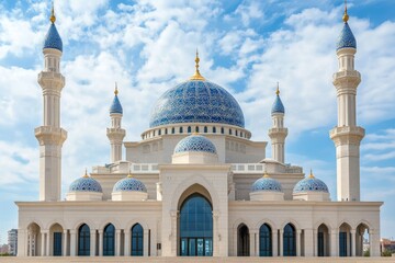 Fototapeta premium Beautiful mosque as a place of worship for Muslims created with Generative AI