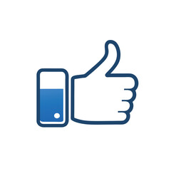 Facebook like icon on a isolated white background
