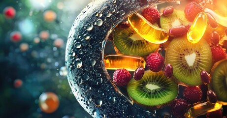 Immune System Defense Shield. AI generated illustration.