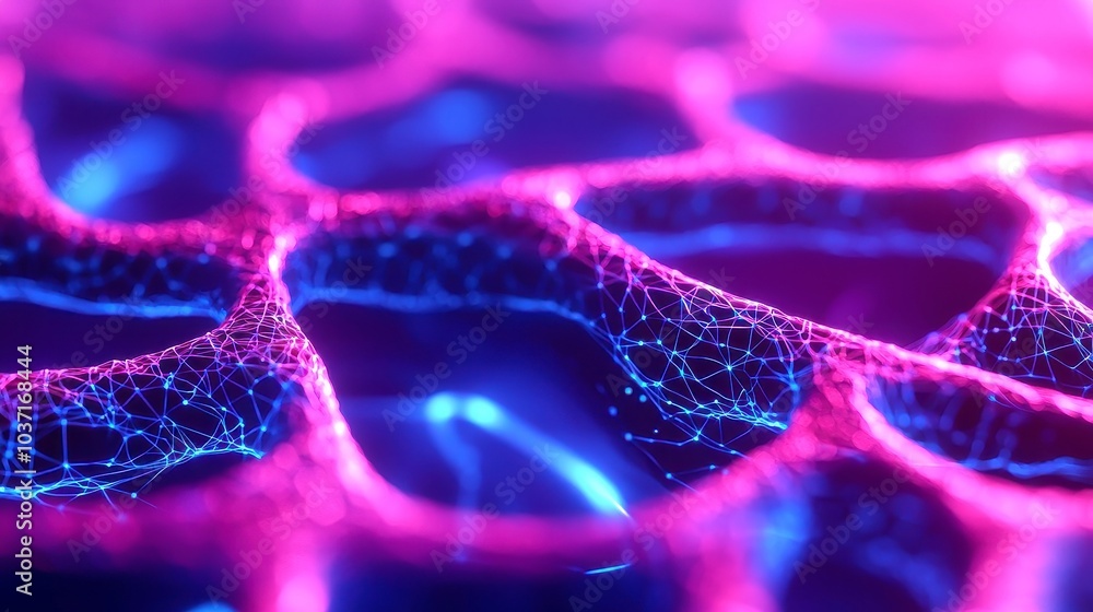 Poster abstract neural network animation, dynamic representation of artificial intelligence concepts, conti
