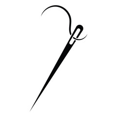 Needle icon. Needle and thread silhouette icon, vector logo design. Needle vector isolated on white background. Vector illustration. EPS 10