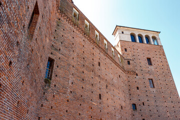 Exterior of Acaja Castle (Castle of Fossano) in Fossano, Piedmont, Italy, Europe