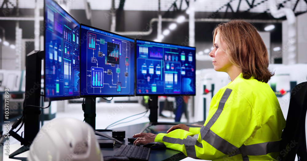 Poster Operator And Engineer Monitor SCADA System