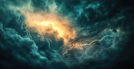 The Wrath of God: Lightning Storm. AI generated illustration.