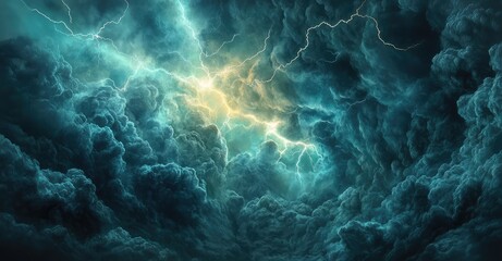 The Wrath of God: Lightning Storm. AI generated illustration.