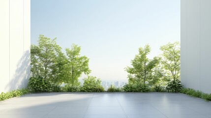 Innovative energy strategies for corporate sustainability, contemporary workspaces, incorporating solar technology and lush plant life to enhance the environment.