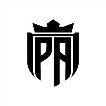 recommend clip art: PA Logo with shield shape inside shield badge crown on white background template design