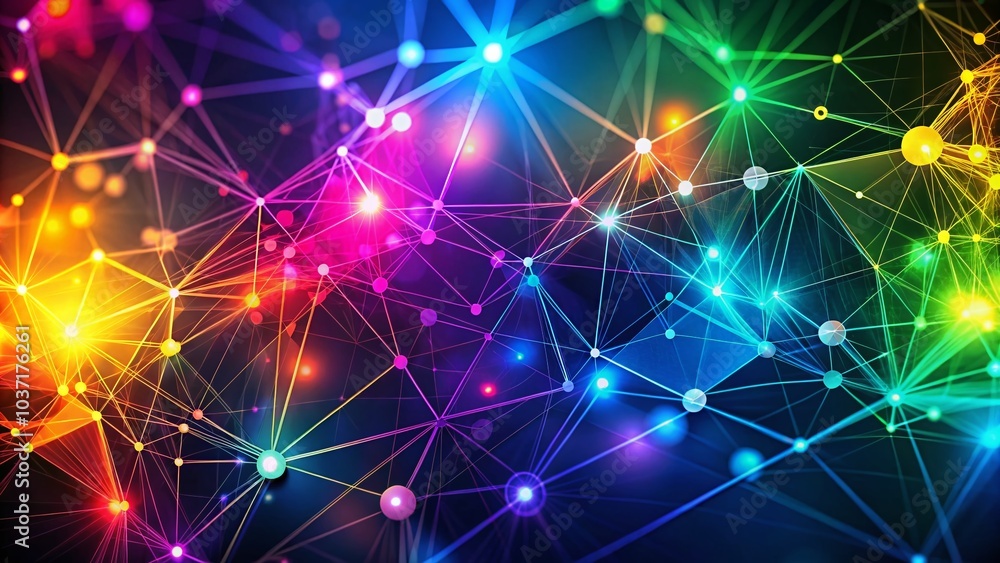 Poster colorful abstract geometric background for big data visualization and technology design
