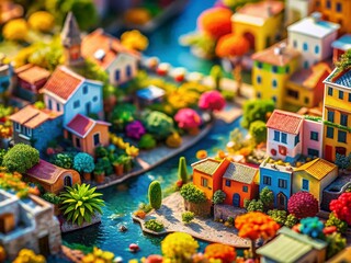 Obraz premium Colorful Abstract Design with Tilt-Shift Photography for Artistic Collages and Creative Slideshows