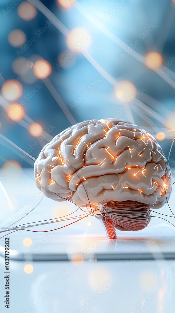 Poster exploring the intricacies of the human brain a glimpse into neurotechnology and cognitive science