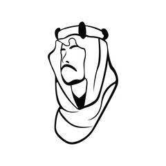 Arabian man whiskers with Turban logo