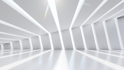 Obraz premium Architecture interior background white geometric pattern of design 3d render