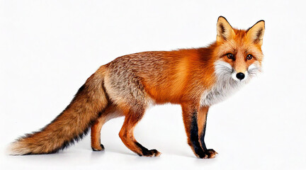 Obraz premium Fox isolated on white background studio shot 