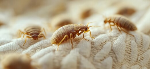 Widespread bed bug infestation in a hotel room. AI generated illustration.