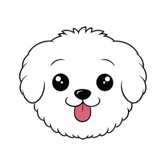 Cute Fluffy Dog Face Vector for Pet Logos and Playful Branding.