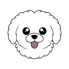 Cute Fluffy Dog Face Vector for Pet Logos and Playful Branding.