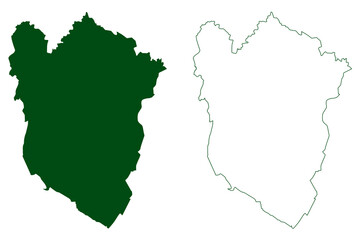 Cutzamala municipality (Free and Sovereign State of Guerrero, Mexico, United Mexican States) map vector illustration, scribble sketch Cutzamala de Pinzón map