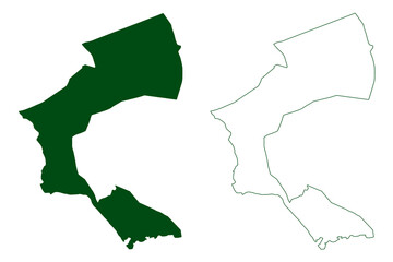 Marquelia municipality (Free and Sovereign State of Guerrero, Mexico, United Mexican States) map vector illustration, scribble sketch Marquelia map