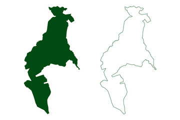 Malinaltepec municipality (Free and Sovereign State of Guerrero, Mexico, United Mexican States) map vector illustration, scribble sketch Malinaltepec map