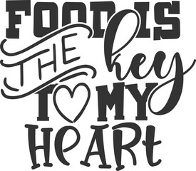 Food Is The Key To My Heart - Baby Bib Illustration