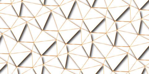Abstract of simple golden line triangle pattern geometric background. Seamless geometric polygonal repeatable pattern swatch background, Trendy design vector background for web backdrop orpaper print.