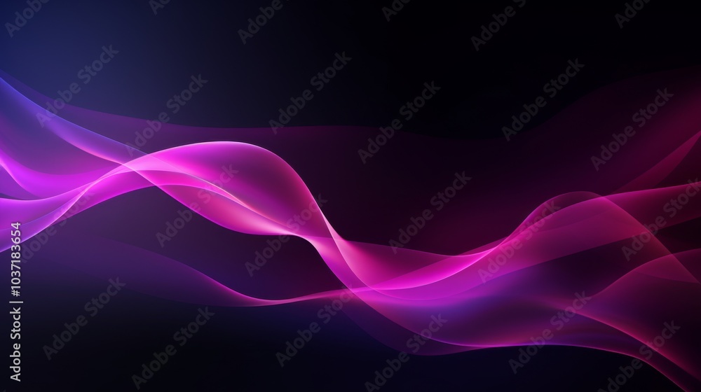 Canvas Prints abstract black background with pink wave with gradient . 3д. background. wallpaper, pattern.