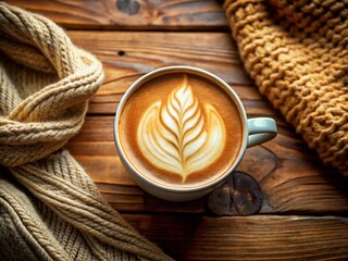 Cozy Morning Latte Art with Leaf Design - Perfect for Coffee Lovers and Home Cafes