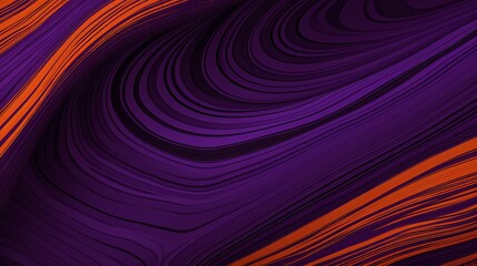 Abstract textural background of purple and orange shades , waves on black background, 3D, wallpaper