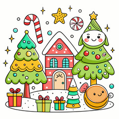 Festive Fun on Pages: Coloring Pages for Kids with a Christmas Spirit.
