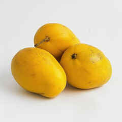 fresh yellow mango on white background