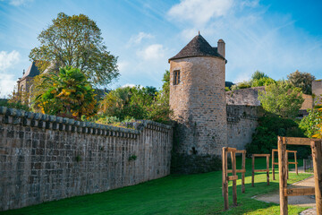 Views of what remains of the wall of the town of Quimper Photography taken in Quimper, French Brittany, France.