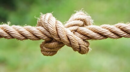 Complex web of interconnected ropes symbolizing intricate business relationships and antitrust challenges, with a focused foreground rope representing the effort to break monopolies.