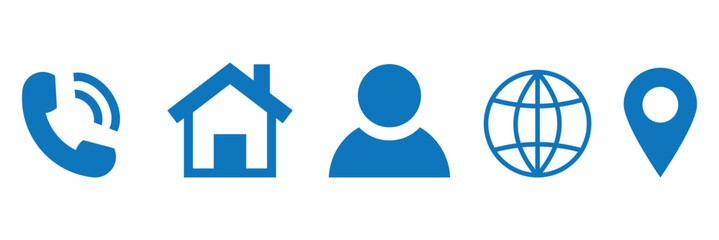 Business card icon set, contact information icon, Vector illustration.