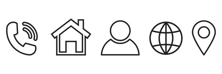 Business card icon set, contact information icon, Vector illustration.