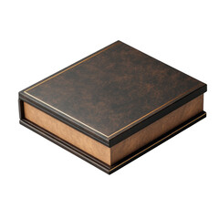 Obraz premium Antique brown leather book isolated on white paper