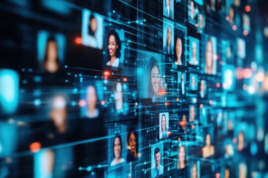 Digital Network of Connected Profile Photos