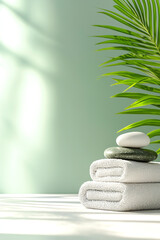 Tranquil spa experience soft towels and smooth stones for ultimate relaxation