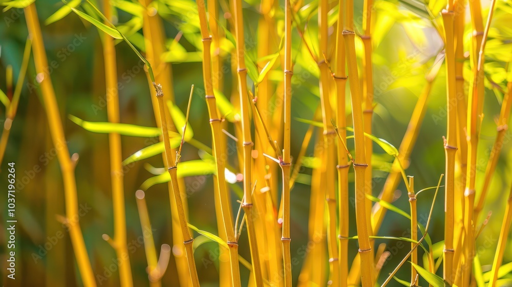 Poster Golden Bamboo Grove