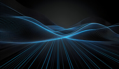 Dark grey background with blue glowing lines for social media post, business, advertising events