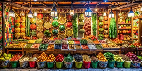 Fototapeta premium Dietary Product Sticker Set for Market Badge Design - Creative Labels and Graphics for Healthy Food Promotion