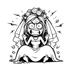 Frazzled Bride on her Wedding Day